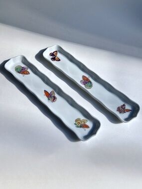 Pair Limoges Porcelain Slender Trays by Andre Prevot